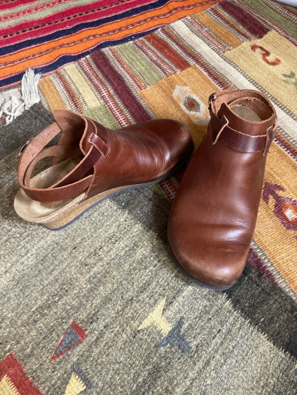 Birkenstock Papillio Brown Leather Halter Clog Mules
